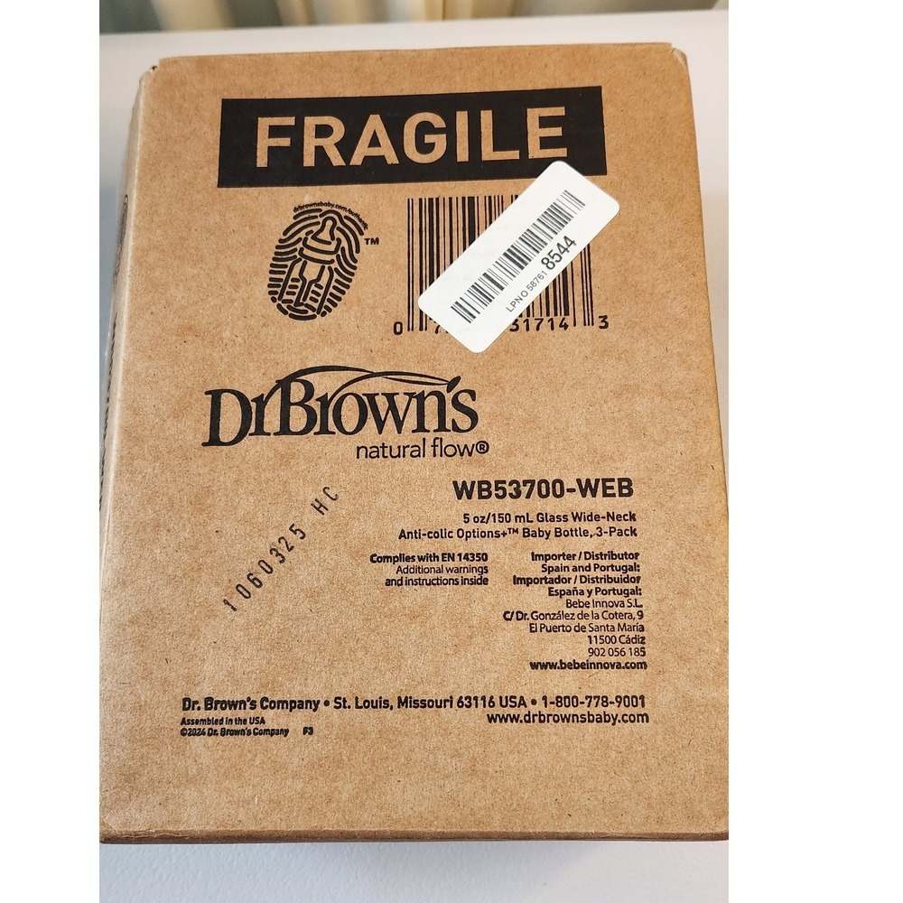 Dr. Brown's Options+ Wide-Neck Glass Baby Bottles 5oz 3-Pack WB53700-WEB